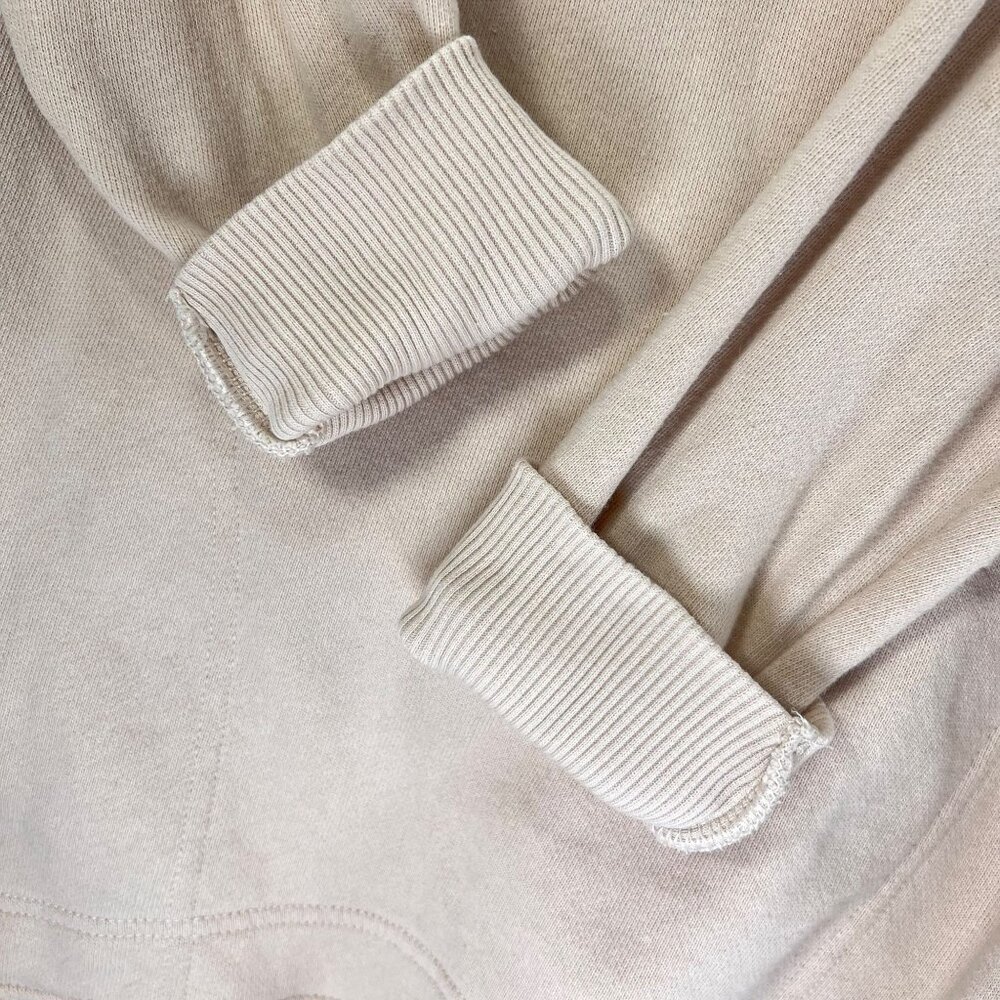 Aerie Beige Hooded Pullover Sweatshirt XS Buttons Pockets Womens Long Sleeve - Picture 10 of 16